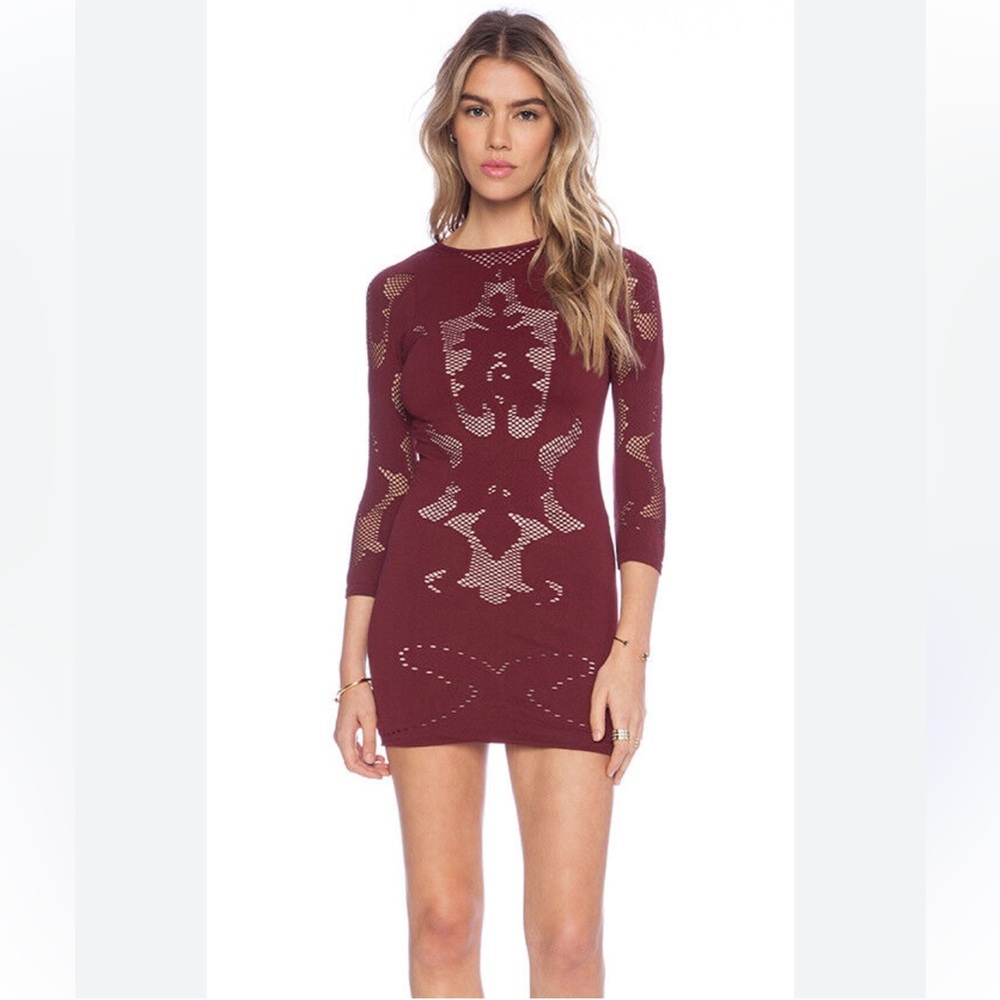 Elegant Burgundy Knit Dress